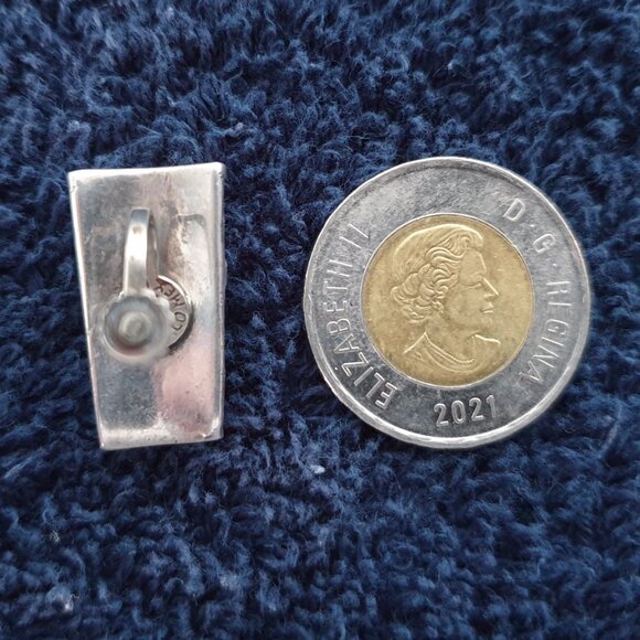 Rare Vintage Mexico TAXCO Sterling E. Barena Shadow Box Screw Back Earrings - Picture 6 of 10